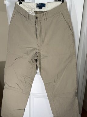 Polo Ralph Lauren Khaki Chino Pants Mens 32x30 Beige Classic Fit Cotton Preppy